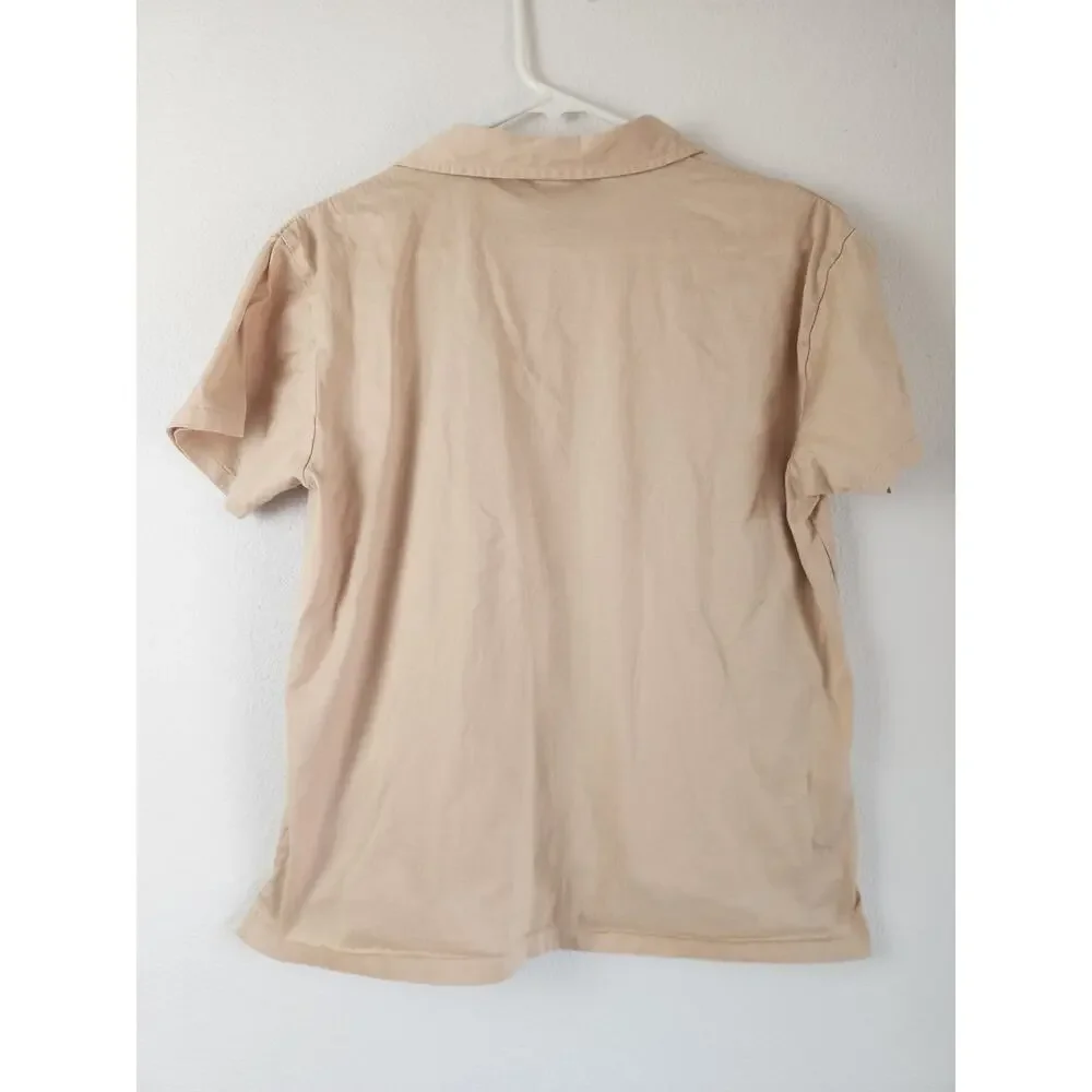 Vintage Ralph Lauren Polo Shirt Men Size Large Tan/Brown Short Sleeve